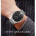 all stainless steel  SKMEI Q024 couple watch chain black color wrist watch